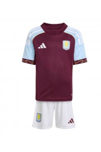 Fotbalové Dres Aston Villa Dětské Domácí Oblečení 2025-26 Krátký Rukáv (+ trenýrky)